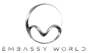 Embassy World Jomtien official full logo with metallic emblem and typography