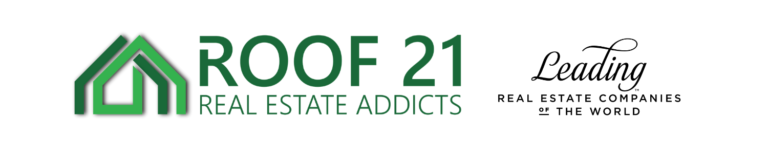 Official partner logos for ROOF21 Real Estate Addicts and Leading Real Estate Companies of the World